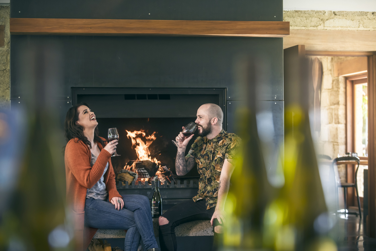 Couple Wairau River Restaurant Fireplace (4)