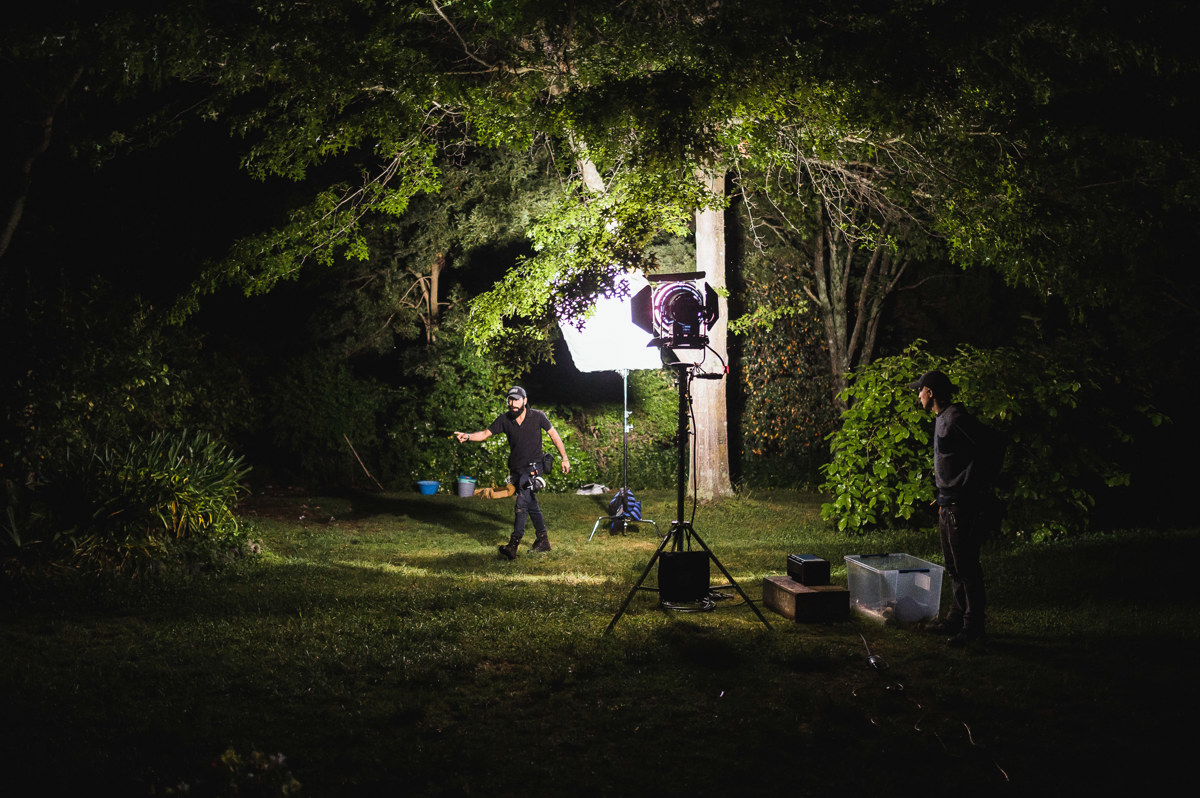 Cinematographer gets ready on the set of Northspur